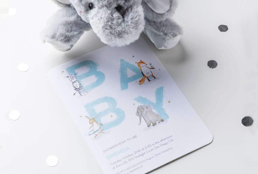 elephant baby shower invitation.
